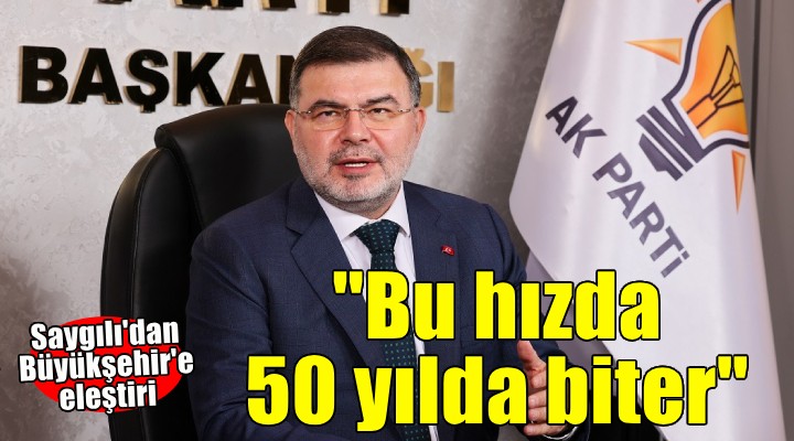 AK Partili Saygılı dan yağmur suyu ve kanalizasyon ayrıştırma eleştirisi...