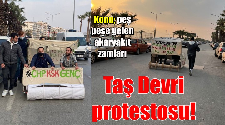 Akaryakıt zamlarına Taş Devri protestosu