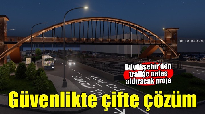 Akçay Caddesi'nde trafik ve yaya güvenliğine çifte çözüm