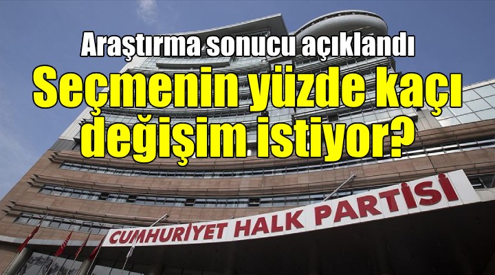 Aksoy Araştırma dan yeni anket: CHP seçmeninin yüzde kaçı değişim istiyor?