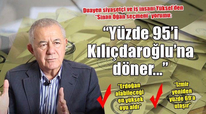 Alaattin Yüksel:  Sinan Oğan a oy verenlerin yüzde 95 i Kılıçdaroğlu na dönecek 