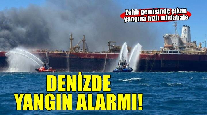 Aliağa Limanı'nda sökümü yapılan gemide yangın çıktı