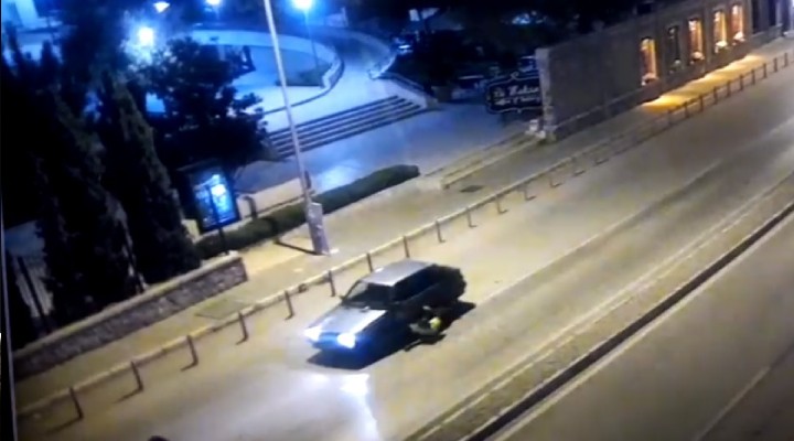 Alkollü sürücü dehşeti! Polisi kaputta 400 metre sürükledi!