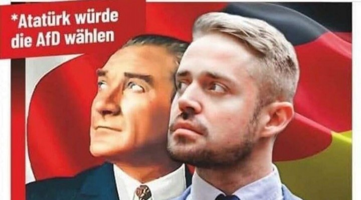 Almanya da skandal Atatürk afişi!