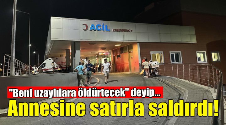 Annesine satırla saldırdı!