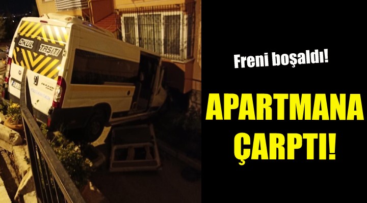 Apartmana çarpıp askıda kaldı!