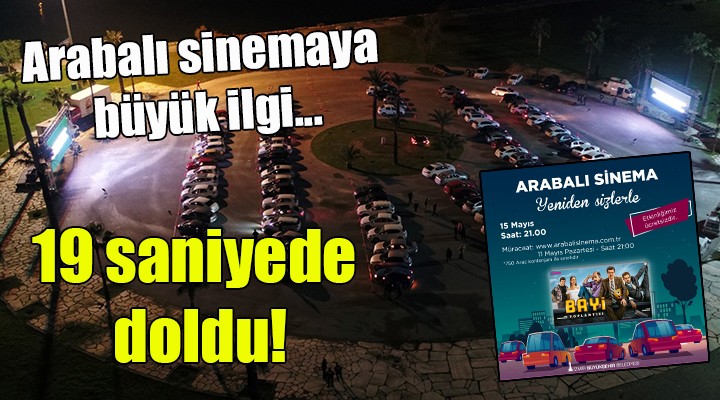 Arabalı sinemaya büyük ilgi... 19 saniyede doldu!