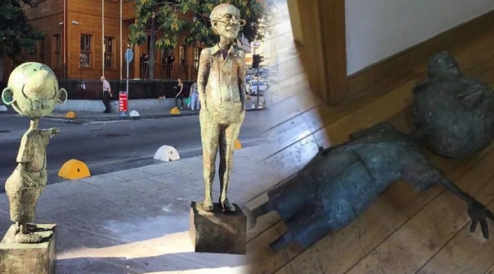 Avanak Avni heykeline vandal saldırı!