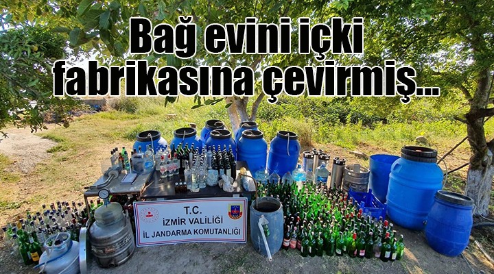 Bağ evini içki fabrikasına çevirmiş...