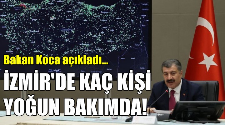 Bakan Koca, İzmir deki yoğun bakım hastası sayısını açıkladı