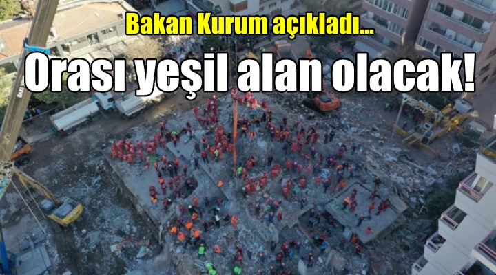 Bakan Kurum açıkladı... Orası yeşil alan olacak!