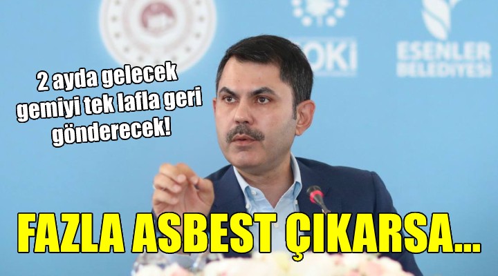 Bakan Kurum dan asbestli gemi açıklaması