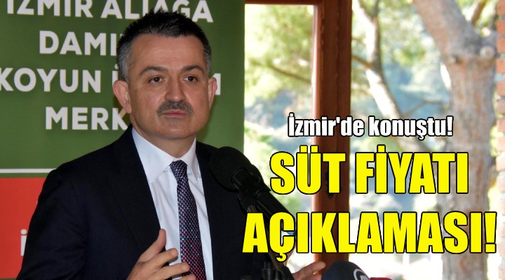 Bakan Pakdemirli den süt fiyatı açıklaması!