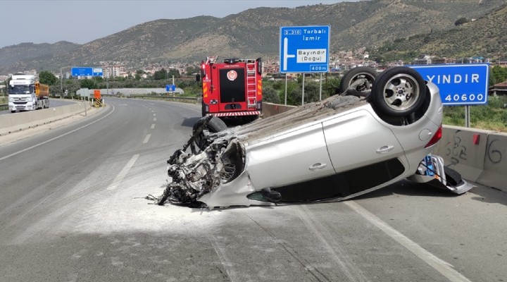 Bariyere çarpıp takla attı: 1 yaralı!