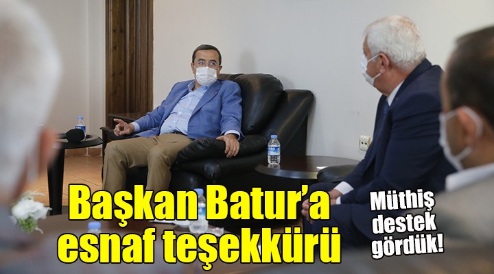 Başkan Batur a esnaf teşekkürü