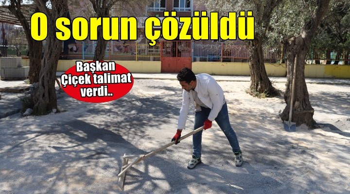 Başkan Çiçek talimat verdi: Okul önündeki sorun çözüldü