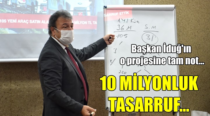 Başkan İduğ un o projesine tam not... 10 MİLYONLUK TASARRUF!