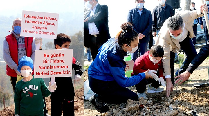 Başkan Sandal çocuklarla fidan dikti... BİR FİDAN BİR GELECEK!