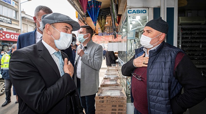 Başkan Soyer den Tire de esnaf ve parti ziyareti