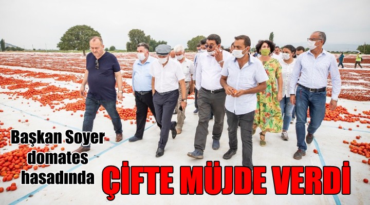 Başkan Soyer domates hasadında.. ÇİFTE MÜJDE VERDİ