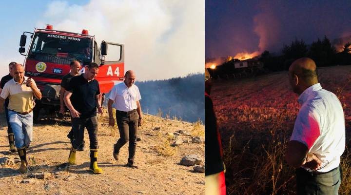 Başkan Soyer yangın yerinde