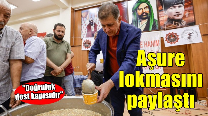 Başkan Tugay aşure lokmasını paylaştı