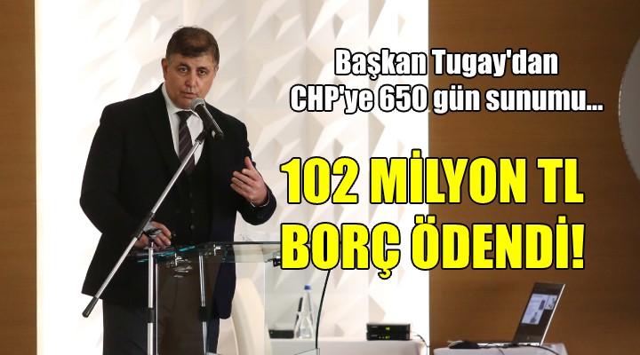 Başkan Tugay dan CHP ye 650 gün sunumu... 102 MİLYON BORÇ ÖDENDİ!