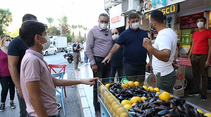 Başkan Tugay’dan sahada korona denetimi