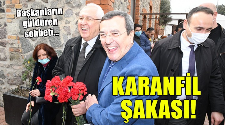 Başkanların güldüren karanfil sohbeti!