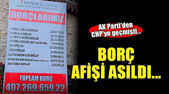 Bayındır Belediyesi nin borcu hizmet binasına asıldı!