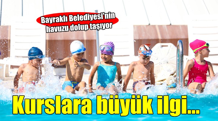 Bayraklı Belediyesi nin yüzme havuzuna büyük ilgi...