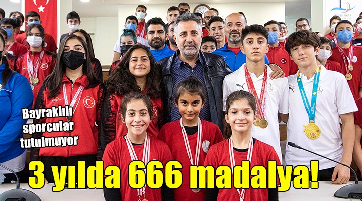 Bayraklı Belediyesinden 3 yılda 666 madalya...