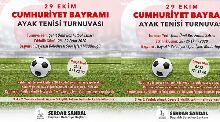 Bayraklı da Ayak Tenisi Turnuvası