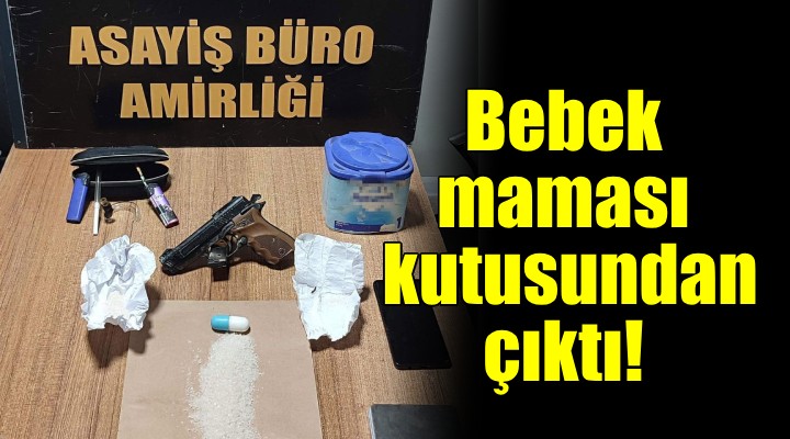 Bebek maması kutusundan uyuşturucu çıktı