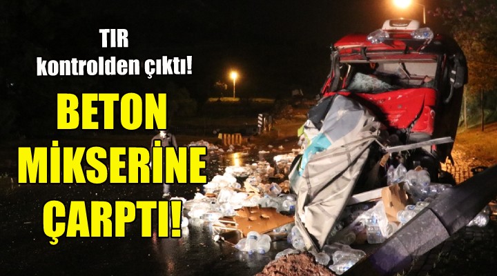 Beton mikserine çarptı!