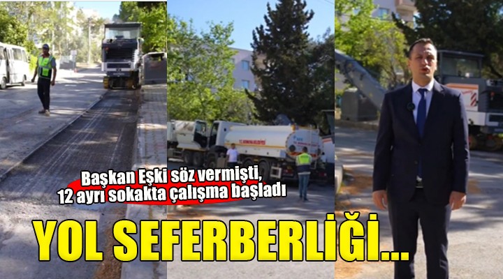 Bornova da yol seferberliği başladı