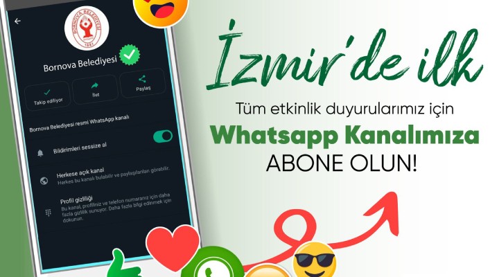 Bornova’nın WhatsApp kanalı hizmete açıldı!