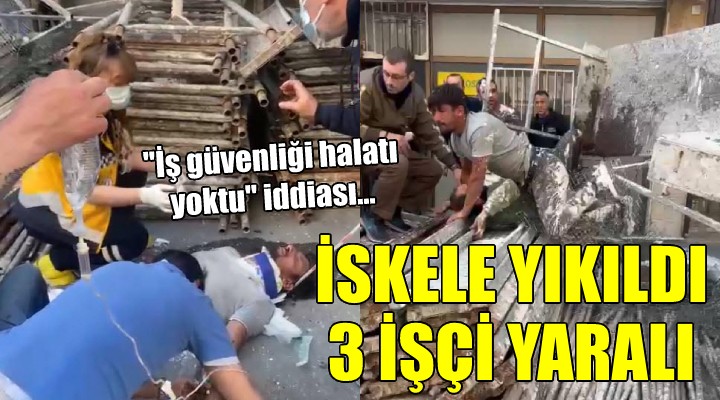 Boya yapan işçiler iskeleden düştü: 3 yaralı