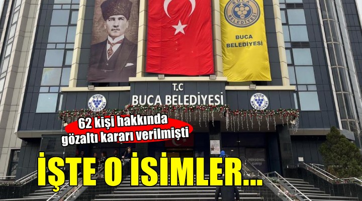 Buca Belediyesi operasyonunda gözaltı kararı verilen 62 kişinin isimleri belli oldu