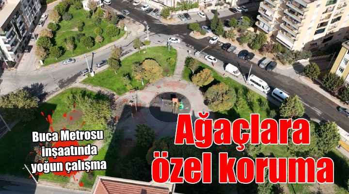 Buca Metrosu’nun yapımında ağaçlara özel koruma...