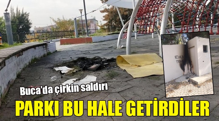 Buca da çirkin saldırı... Bankları söküp ateş yaktılar!