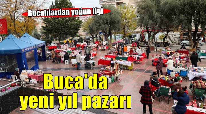 Buca’da yeni yıl pazarına büyük ilgi