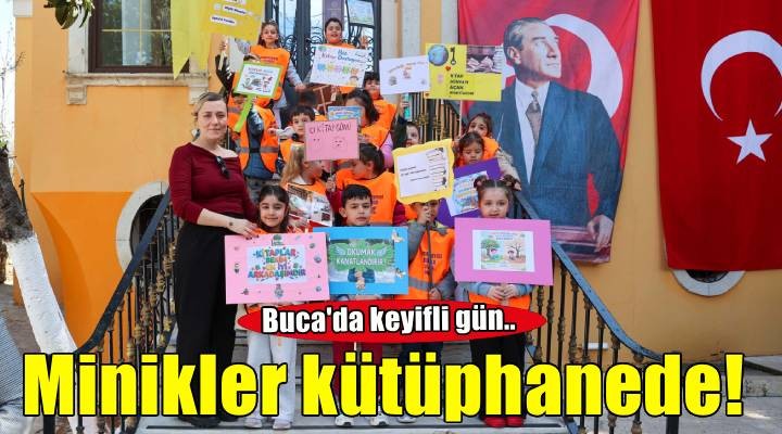 Bucalı minikler kütüphaneyi keşfetti