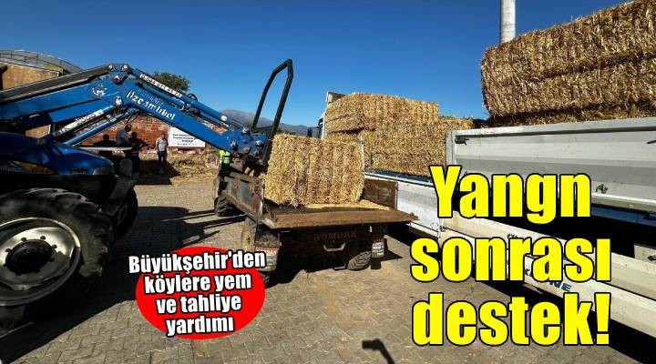 Büyükşehir'den yangın bölgesine yem desteği