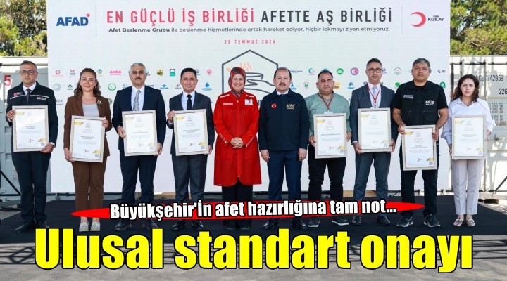 Büyükşehir’in afet hazırlığına ulusal standart onayı