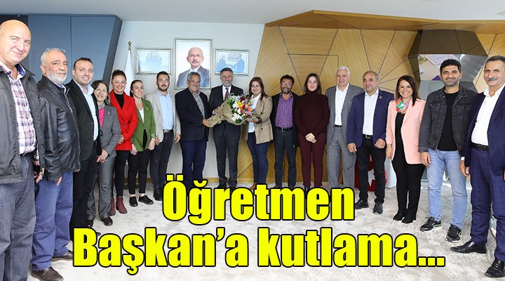 CHP Bayraklı’dan  Öğretmen Başkana  ziyaret