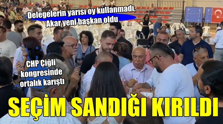 CHP Çiğli kongresinde ortalık karıştı... SEÇİM SANDIĞI KIRILDI!