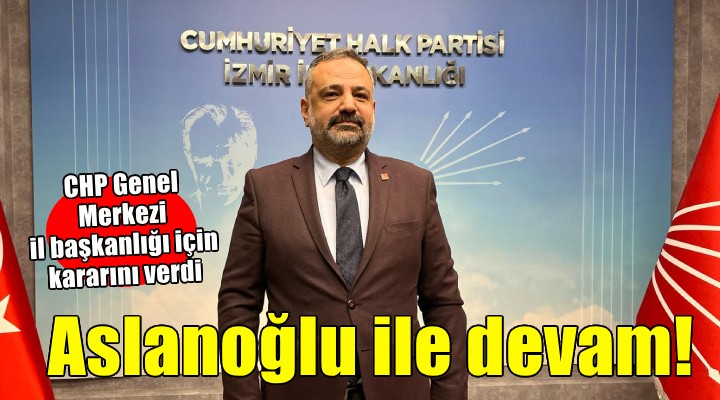 CHP Genel Merkezi nden il kongresi için Aslanoğlu kararı
