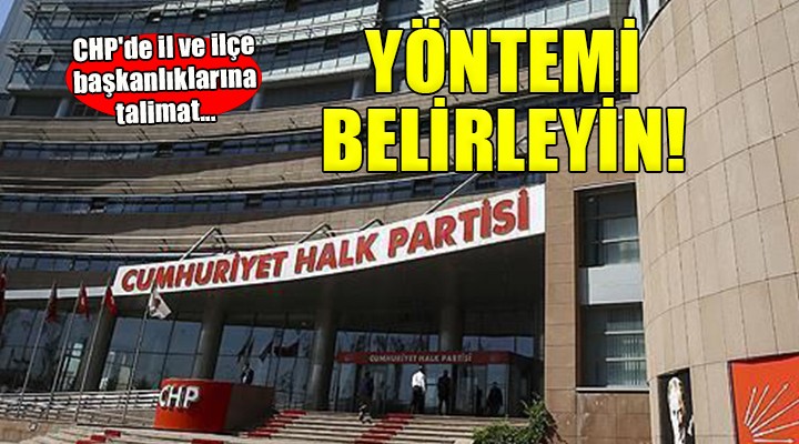 CHP Genel Merkezi nden il ve ilçe başkanlıklarına  Yöntem  talimatı!