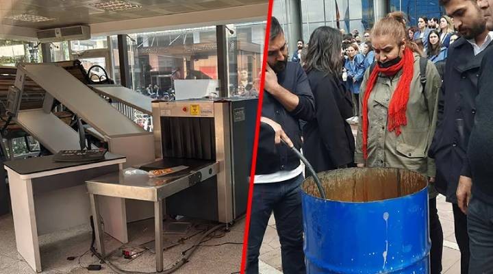 CHP Genel Merkezi’nde direniş hazırlığı: Banklar ve saksılarla barikatlar kuruldu, partililer maskelerle bekliyor